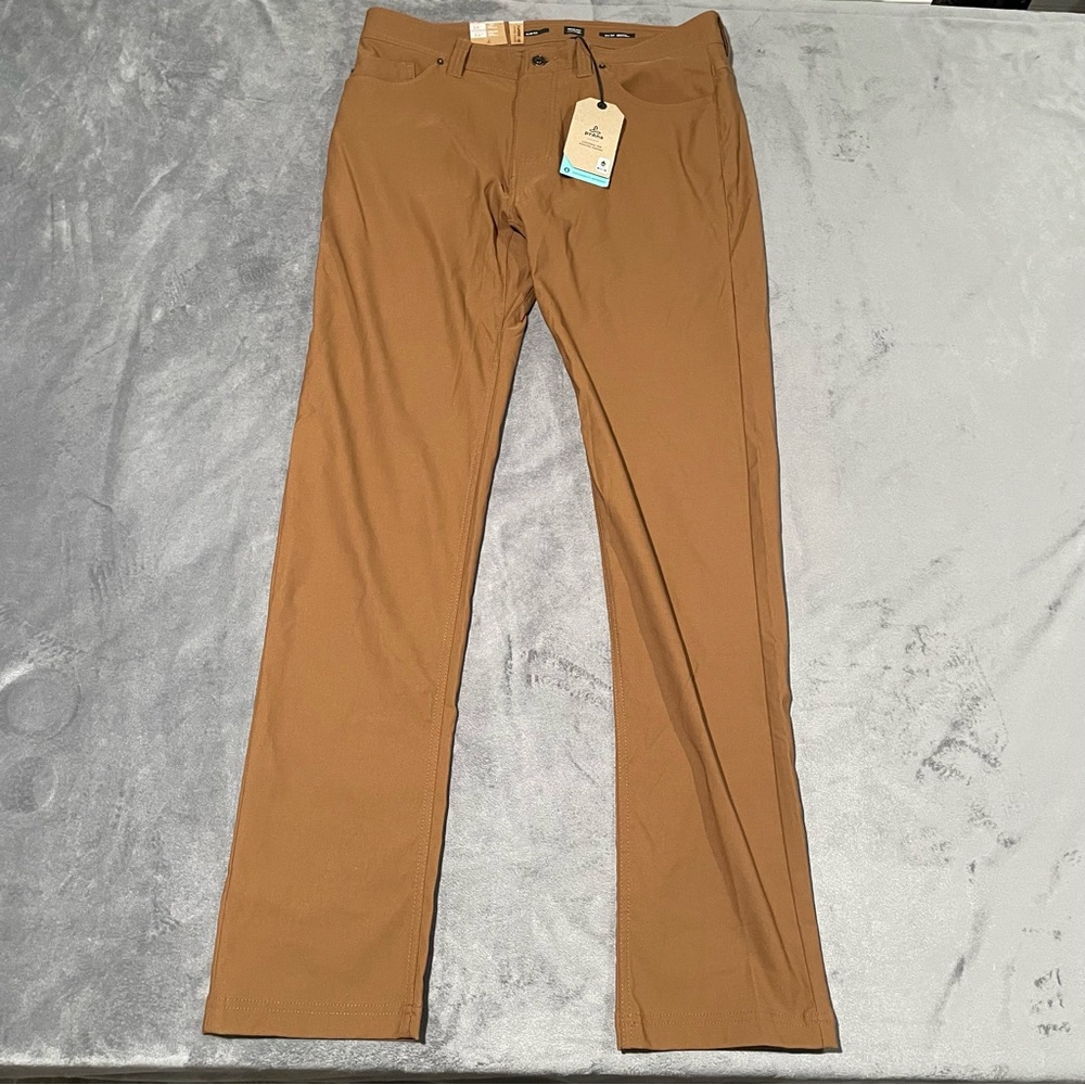 Men's Slim Stretch Pants in Caramel Brown